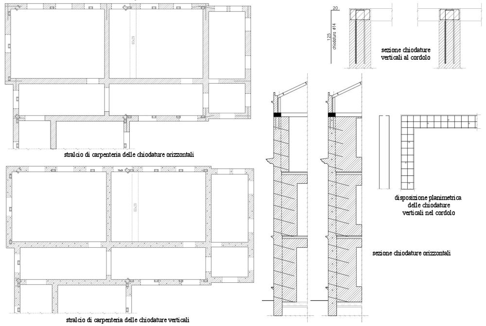 L'intervento di chiodature sub orizzontali e verticali